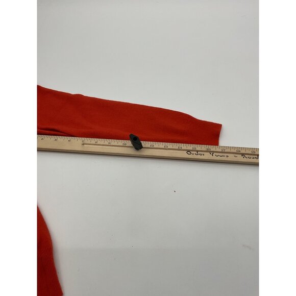 Banana Republic Womens V-Neck Sweater Extra Fine Merino Wool Blend Bitter Orange - Picture 4 of 7